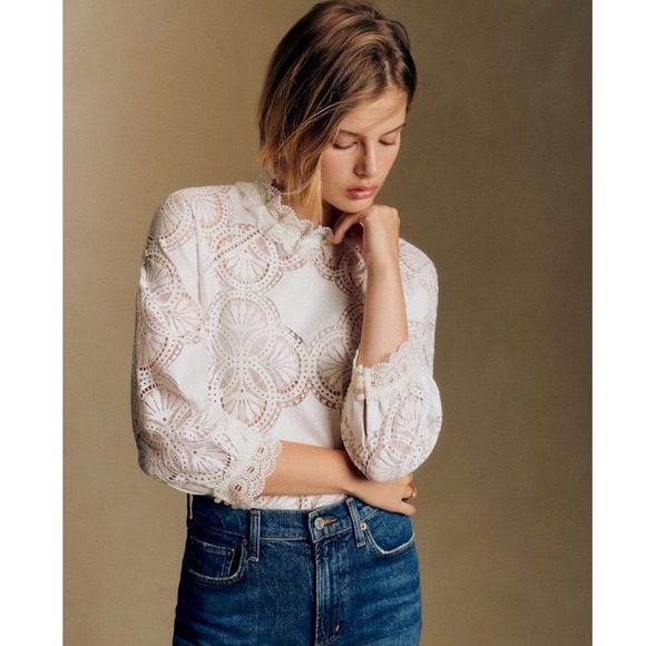 Sézane Bianca Top Sz 36 - Picture 3 of 10